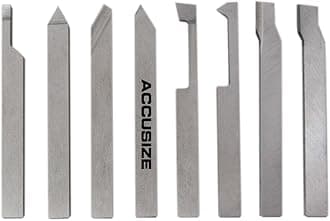 Accusize Industrial Tools 1/4'' 8 Pc H.S.S. Tool Bit Set, Pre-Ground for Turning and Facing Work, 2662-2001
