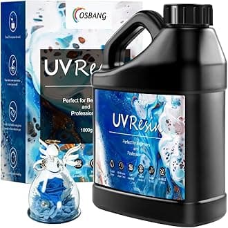 1000g UV Resin, Crystal Clear UV Resin for Beginners and Professionals, UV Resin Hard Type, UV Resin Kit for Jewelry Making, Earrings, DIY Craft