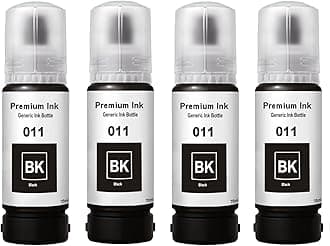 CANOFF 011 Black Compatible Refill Ink for Epson L8180 / L8160 Printer – Compatible Ink Bottle for Epson 011/012 Ink (Black 4)