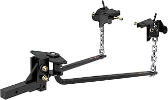 CURT 17050 Round Bar Weight Distribution Hitch with Integrated Lubrication, Up to 6K, 2-Inch Shank