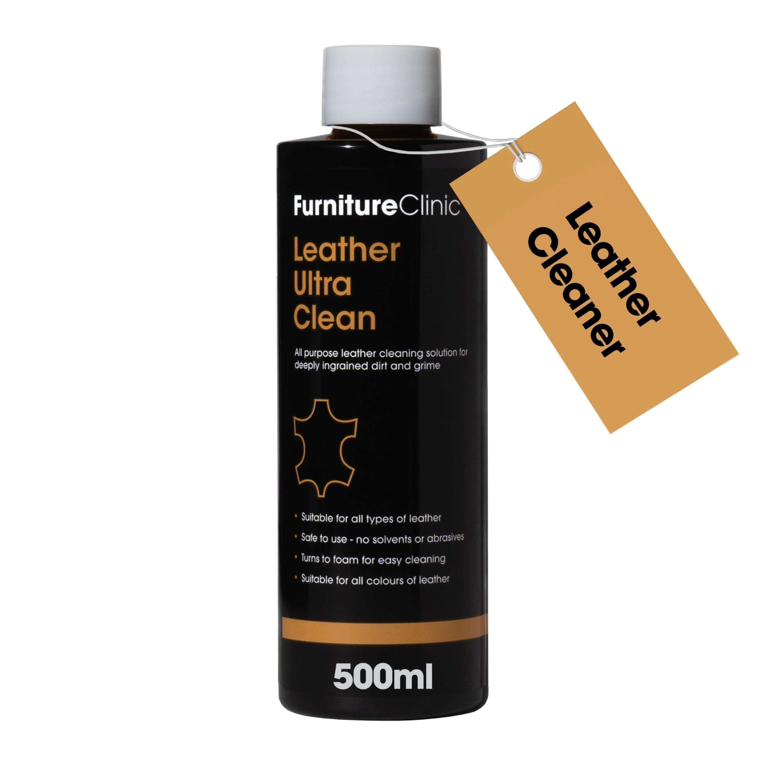 Leather Ultra Clean - 500ml - All-Purpose Leather Cleaner - Leather Cleaner for Sofas - Leather Car Interior Cleaner - Deep Cleans All Leather Types and Colours