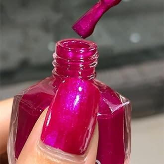 Glitter Nail Polish, Pink Nail Varnish, Diamond Glitter Quick Dry Nail Polish No UV Lamp Curing, Long Lasting, Chip Resistant, Non-Toxic, Quick Drying, at Home & Salon Manicure (3#Brilliant Pink)