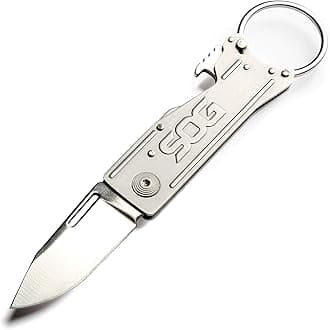 KeyTron Keychain Pocket Knife- Convenient 1.8 Inch EDC Folding Knife with Bottle Opener and Quick Thumb Release (KT1001-CP)