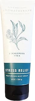 Bath and Body Works Aromatherapy Stress Relief - Eucalyptus + Tea Body Cream 8 Ounce (2019 Edition)