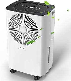 CONOPU Dehumidifier 12L/Day, 24h Timer On/Off, Auto Dehumidification, Dehumidifier for Drying Clothes, Suitable for the Apartment/Basement/Drying room
