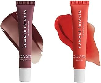 Summer Fridayss Lip Butter Balm, Summer Lip Balm Moisturizing Natural Lip Balm (2Pcs), Conditioning Lip Mask and Lip Balm for Instant Moisture, Shine and Hydration, Soothing Lip Care, Sheer-Tinted