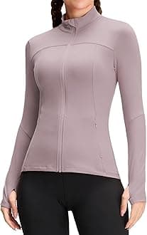 QUEENIEKE Women's Running Jacket Breathable Lightweight Sports Jacket Zipper Workout Jacket with Pocket for Yoga Fitness