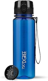 720°DGREE Water Bottle Kids 500ml “uberBottle“ crystalClear +Sieve - BPA-Free Tritan, Leakproof, Reusable Drinking Bottle - Waterbottle for Children, School, Playground, Boys, Girls, Handbag, Sport