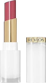 REVLON Super Lustrous Glass Shine Balm, Hydrating Tinted Lip Balm with Hyaluronic Acid, Aloe & Rose Quartz, 005 Glossed Up Rose, 0.11 oz