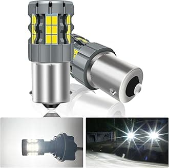 2Pcs 1156 LED Back Up Light Bulb White, CANBUS Error Free Anti Hyper Flash 7506 BA15S P21W Reverse Light Replacement Bulb Super Bright 30-SMD 25W 4000LM
