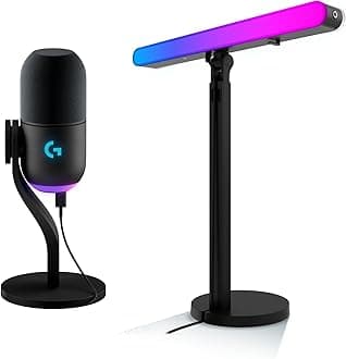 Litra Beam LX Premium Dual-Sided RGB LED Streaming Key Light + Yeti GX Dynamic RGB Gaming Microphone with LIGHTSYNC, USB
