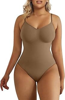 SHAPERX Women's Shapewear Bodysuit Tummy Control Body Shaper Seamless Sculpting Snatched Waist Body Suit