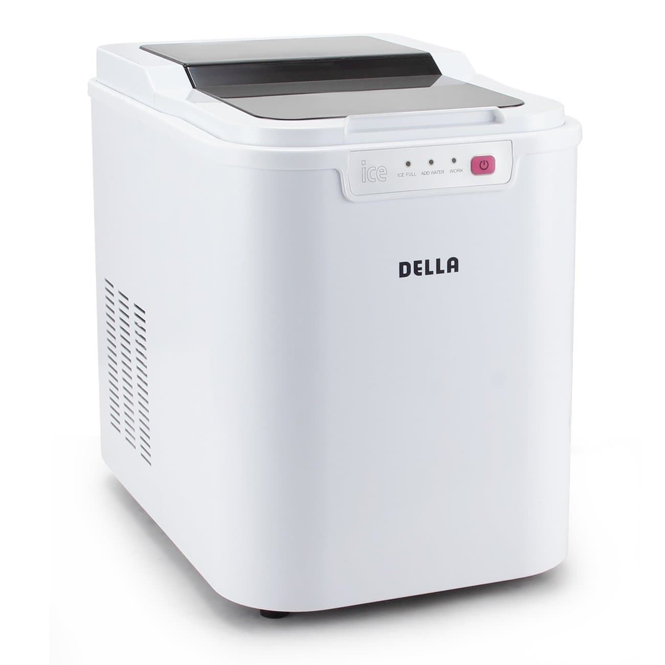 Della Ice Maker Electric Machine Countertop Cube Size Easy-Touch Buttons Yield Up To 26 Pounds of Ice Daily, White