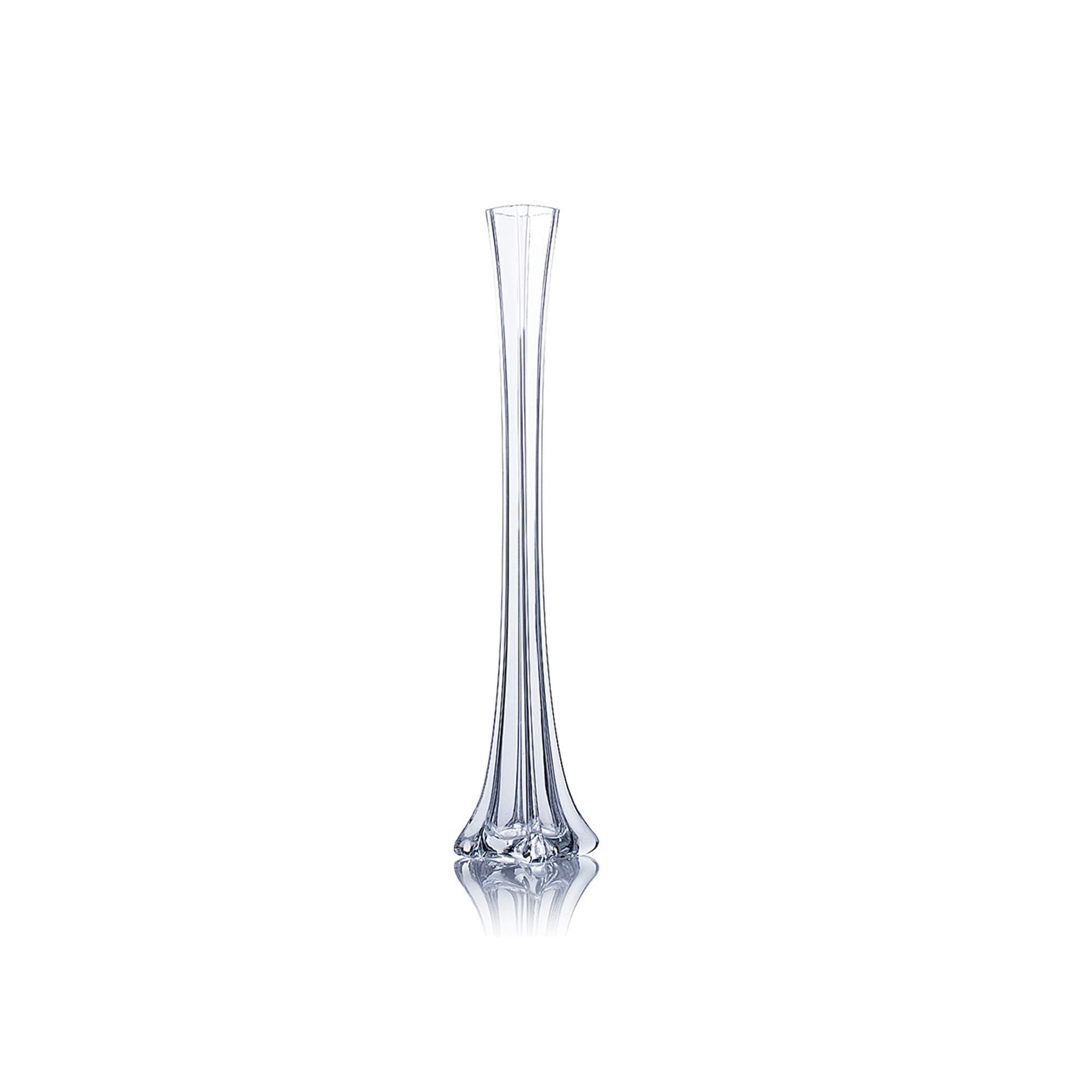 WGV Eiffel Tower Vase, Open 1", Height 20", (Multiple Sizes Choices) Clear Glass Floral Container with Sturdy Base, Flower Centerpiece for Wedding Event Home Decor, Arts Crafts, 1 Piece