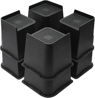 Bed Risers Heavy Duty, Oversized Furniture Risers, Support Up to 6000 Lbs, Lift 5 inch for Couch, Sofa, Table,Chair (Black 8 Pack, 5 inch)