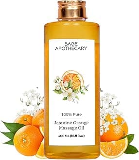 Sage Apothecary Natural Jasmine Orange Body Massage Oil for Relaxation and Relief from Stress- 500 ML