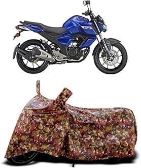 DUFFEL-Two Wheeler Bike Body Cover Compatible for Yamaha Fz V3 Heat Protectio/UV-Rays/Birds Dropping/DustProof/Waterproof Indoor Outdoor and Parking Full Body Protection All Variants [RMJ]