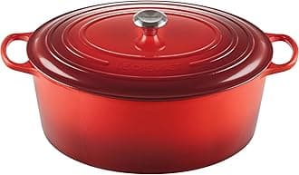 Le Creuset Enameled Dutch Oven Cast Iron Signature Oval Casserole, 40cm, 15.5 Qt, Cerise