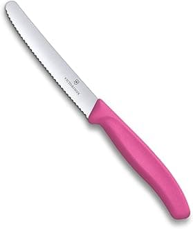Tomato knife 11cm in pink, Steel, Silver, 25 x 16 x 6 cm