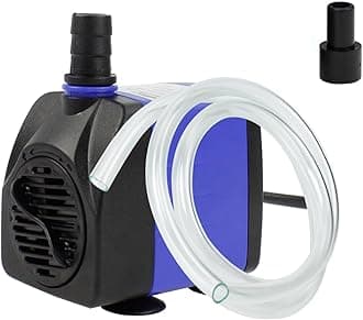 AQUANEAT Small Fountain Pump, 265 GPH Submersible Water Pump with 3.3 ft Tubing, for Aquarium Fish Tank, Pet Water Fountain, Hydroponics, Pond Waterfall Filter Pump