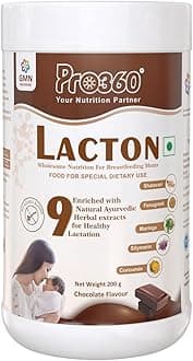 - Pro360 Lacton Protein Powder for Breastfeeding, Lactating Women - Lactation Support Supplement for Mother with Herbal Extracts - Helps to Increase Breast Milk Supply - Chocolate Flavor, 200g