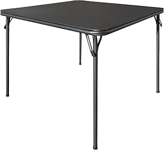 KAIHAOWIN Square Folding Table, Portable Vinyl Upholstery Card Table, Heavy Duty Multi-Functional Design for Indoor and Outdoor Use, Ideal for Party, Picnic, Camping - Black