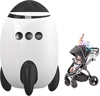 QNHMPW Baby Rocker, Baby Vibrating Soother Gently Rocks Any Stroller or Pram, White Noise Sound Machine Baby with 11 Sounds, Adjustable Speed, Baby Sleep Aid Newborn Essentials Must Haves Gifts