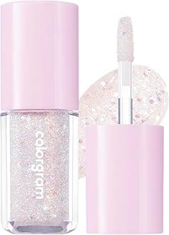 COLORGRAM Milk Bling Shadow 01 Double Star | Pigmented Glistening Liquid Glitter Eyeshadow, Long-lasting Shimmer to Matte, Infused with different sized Glittery Pearls