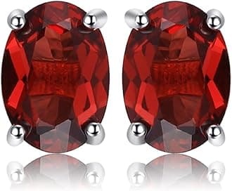 Natural Garnet Peridot Amethyst Citrine Blue Topaz Birthstone Stud Earrings for Women, 14k Gold Plated 925 Sterling Silver Earrings for Women, Gemstones Jewelry Sets for Girls