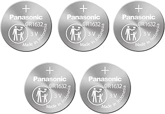 Panasonic CR1632 Multi Purpose including Remote Control for Cars 3 Volt Lithium Coin Battery-pack of 5