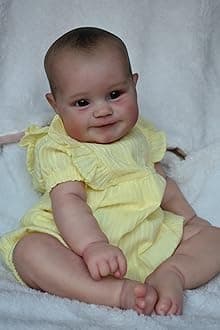 Anano Realistic Newborn Baby Girl Awake Doll 24 Inch Lifelike Reborn Toddler Baby Dolls That Look Real Looking Soft Silicone Babies Alive Rosy Cheeks Feel Real Life Baby Doll