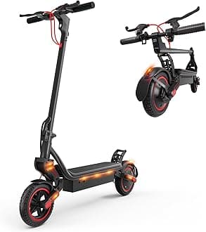 iScooter Electric Scooter, Top Speed 25/22 MPH EScooter Up to 28/25/18 Miles Range, Folding Commuting Electric Scooter for Adults with Turn Signal-360 ° Lighting - 8.5/9.3/10" Tires/264 Lbs Load