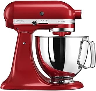 KitchenAid 144279 5KSM125 EER Artisan Food Processor with 5KSM125EER Basic Equipment, Empire Red, Aluminium, 300 W, 4.8 liters