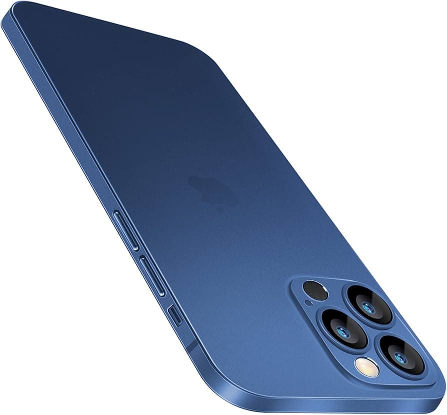 Compatible with iPhone 13 Pro Max Slim Case,Paper-Thin Matte Finish Skin Back Case [Anti-Fingerprints& Non Yellowing] Ultra Protective Cover with Camera Protection for Men 6.7 Inch (Blue)