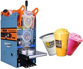 Cup Sealing Machine 220V Manual 270W Coffee Boba Bubble Tea Cup Sealer Electric 300-500 Cups/hr for Tea Cup in Dia. 9.5cm Height 17cm Max