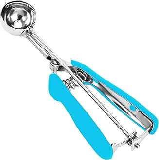 Cookie Scoop, 18/8 Stainless Steel Cookie Scooper, Cookie Scoops for Baking, 1 Tbsp/ 15 ml / 0.5 oz Cookie Dough Scoop, Ice Cream Scooper with Trigger Release, Cookie Scooper for Baking(Blue)