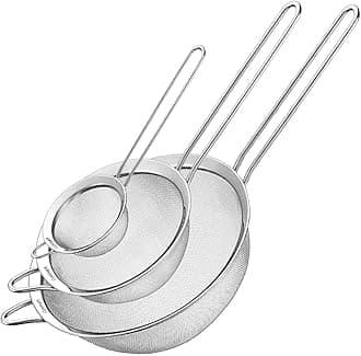 Ctg-00-3Ms Set Of 3 Fine Mesh Stainless Steel Strainers, 38.7 x 13 x 20.3 Centimeters, Brown