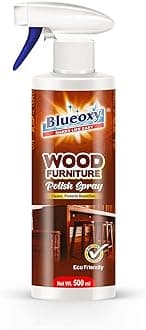 - BLUEOXY Wood Polish |Furniture & Laminate| Cleaner| Polish |Cleanse Protects| Beautifies |Shiny Wood Furniture Surfaces| Gloss Finish| Orange Oil Base |Ecological Formulation| 500 ML| RTU Spray |QTY 2