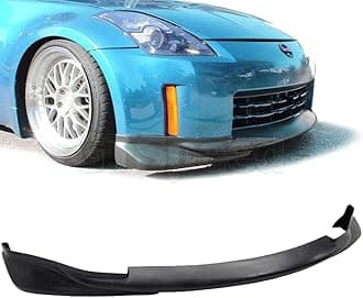 Compatible with/Replacement for Front Bumper Lip, KS Style PU Front Lip Spoiler Black, Fits 2006 2007 2008 2009 Nissan 350Z Fairlady Z Z33