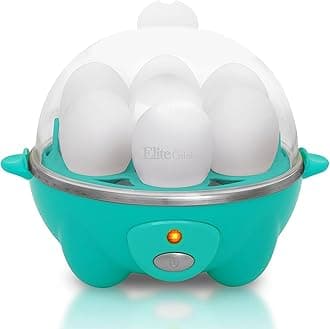 Easy Electric 7 Egg Capacity Soft, Medium, Hard-Boiled Cooker Poacher, Scrambled, Omelet Maker with Auto Shut-Off and Buzzer, BPA Free