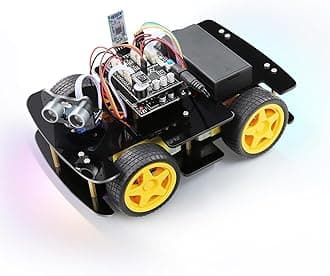 Freenove 4WD Car Kit (Compatible with Arduino IDE), Line Tracking, Obstacle Avoidance, Ultrasonic Sensor, Wireless Control Motor Servo