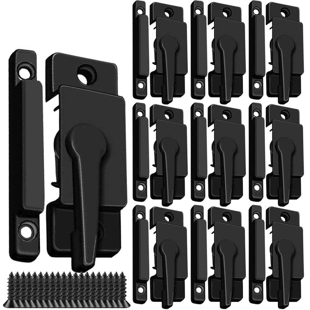 10 Pack Window Sash Locks Window Latch Replacement Window Locks for Vertical and Horizontal Sliding Windows Double Hung Windows-Black