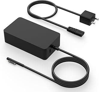 65W Charger Compatible with Microsoft Surface Pro 11, 10, 9, 8, 7+, 7, 6, 5, 4, 3, X, Windows Surface Laptop 7,6, 5, 4, 3, 2, 1, Surface Go Tablet, Surface Book 3, 2, 1, Support 44W, 36W, LED