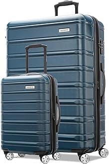 Omni 2 Hardside 2 Piece Set - Includes Global Carry-On & Large Checked Suitcases - 360° Dual Spinner Wheels - Integrated TSA Lock & Expansion - Amazon Exclusive - Nova Teal