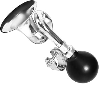 Bike Horn for Adults Classic Bugle Horn Metal Squeeze Clown Horn for Golf Cart, Fits All Bicycle Handle Bar, Loud Sounds