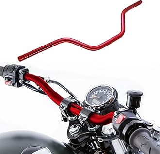 7/8" 22mm motorcycle Mid Handlebars, Motorcycle Handlebar Handle Bars Universal for All Motorcycle which the clamp 7/8" 22mm-Red