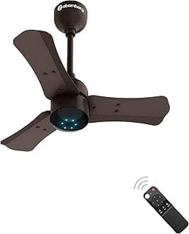 Renesa+ 600mm BLDC Ceiling Fan with Remote Control | BEE 5 star Rated Energy Efficient Ceiling Fan | High Air Delivery with LED Indicators | 3 Year Warranty (Earth Brown)