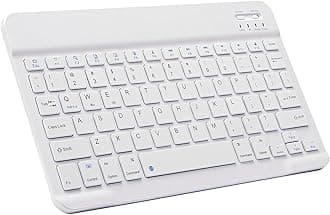 Bluetooth Keyboard for iPad 5th~10th gen, iPad Air (M2 2024, 5th/4th gen), iPad Pro 11-in, Wireless Keyboard for Samsung Galaxy Tablet, iPad mini Pro Air, USB-C Rechargeable 90 Days Battery, White
