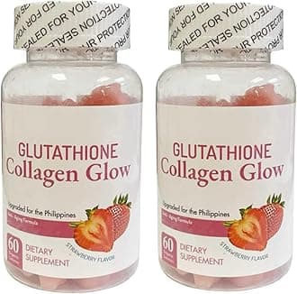 Generic N Glow Glutathione Collagen Glow, 60 Organic Chewable Gummies (Strawberry (2 Bottles)