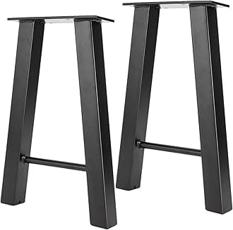 Homtone Set of 2 Metal Table Legs, Industrial Iron Table Legs for Dining Table, Coffee Table, High Table, Worktop, Black (A-Form H 40 cm)